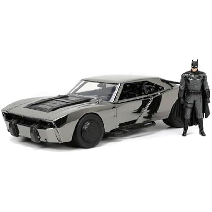 TOYS DC BATMOBILE FROM THE MOVIE "THE BATMAN" FROM 2022 WITH BATMAN FIGURE - TOY SET WITH CAR (19 CM) AND ACTION FIGURE (6 CM) FOR FANS, COLLECTORS AND CHILDREN FROM 8 YEARS - Image 2